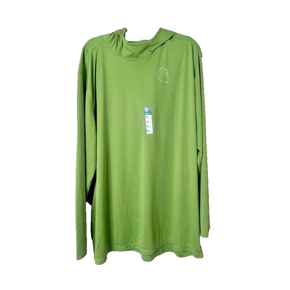Carhartt Hoodie Performance Force Sun Defender Shirt 3XL Green UPF Relaxed Fit - Picture 1 of 12